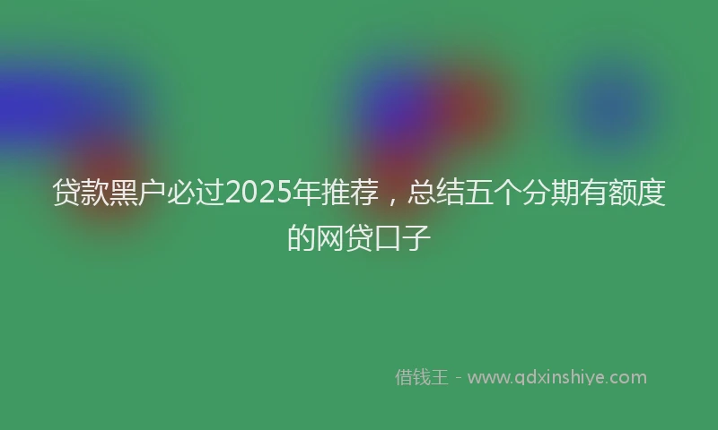 贷款黑户必过2025年推荐，总结五个分期有额度的网贷口子