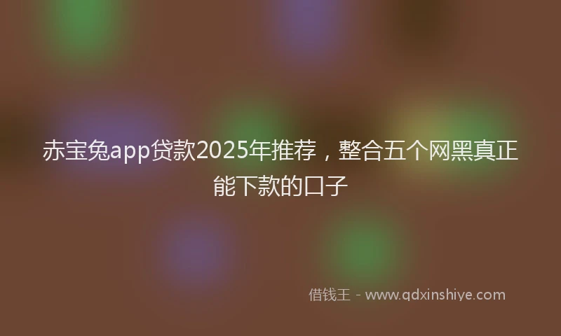 赤宝兔app贷款2025年推荐，整合五个网黑真正能下款的口子