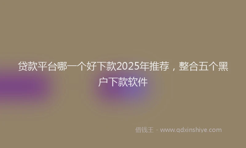 贷款平台哪一个好下款2025年推荐，整合五个黑户下款软件