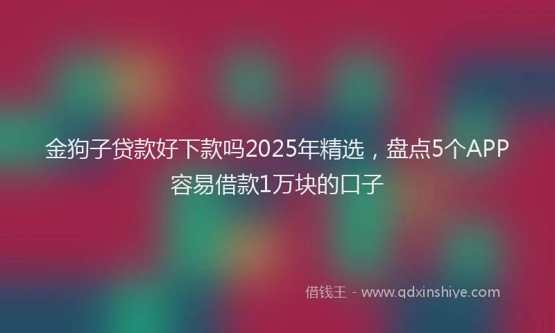 金狗子贷款好下款吗2025年精选，盘点5个APP容易借款1万块的口子