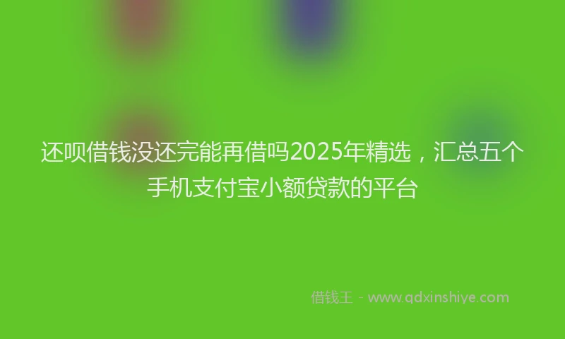 还呗借钱没还完能再借吗2025年精选，汇总五个手机支付宝小额贷款的平台