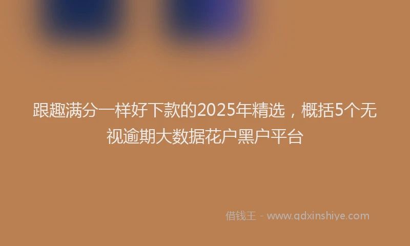 跟趣满分一样好下款的2025年精选，概括5个无视逾期大数据花户黑户平台