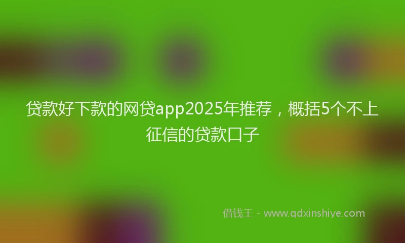 贷款好下款的网贷app2025年推荐，概括5个不上征信的贷款口子