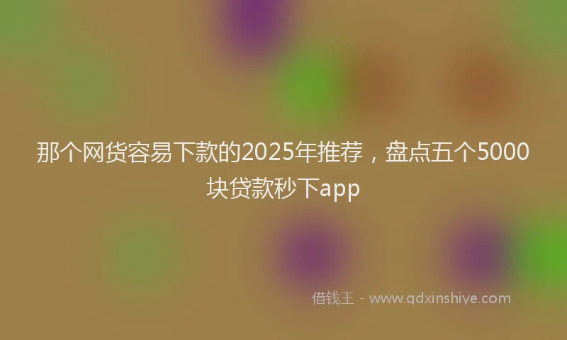 那个网货容易下款的2025年推荐，盘点五个5000块贷款秒下app