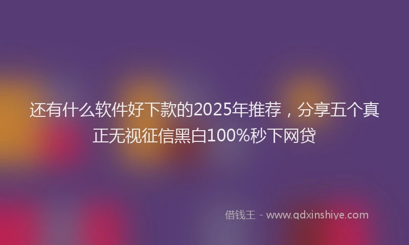 还有什么软件好下款的2025年推荐，分享五个真正无视征信黑白100%秒下网贷