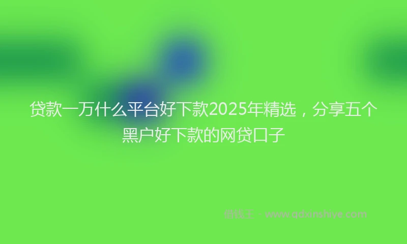贷款一万什么平台好下款2025年精选，分享五个黑户好下款的网贷口子