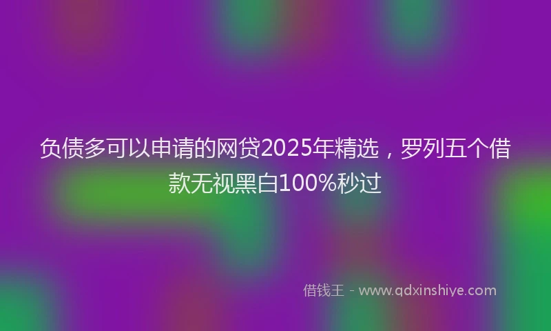 负债多可以申请的网贷2025年精选，罗列五个借款无视黑白100%秒过