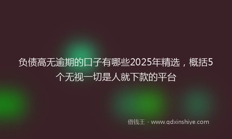 负债高无逾期的口子有哪些2025年精选，概括5个无视一切是人就下款的平台
