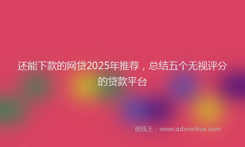 还能下款的网贷2025年推荐，总结五个无视评分的贷款平台