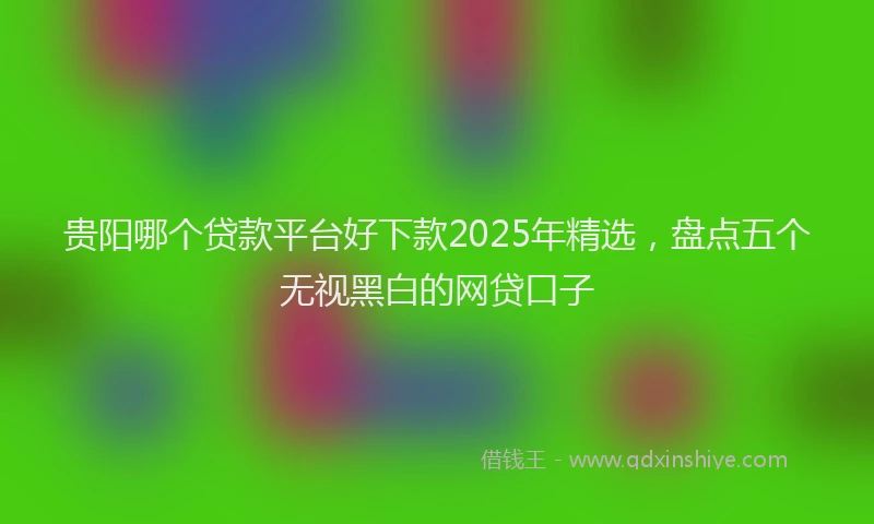 贵阳哪个贷款平台好下款2025年精选，盘点五个无视黑白的网贷口子
