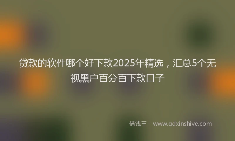 贷款的软件哪个好下款2025年精选，汇总5个无视黑户百分百下款口子