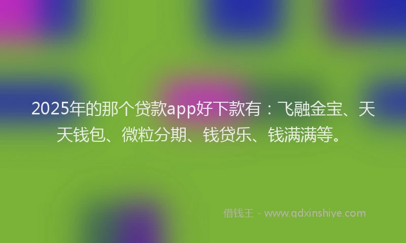 2025年的那个贷款app好下款有：飞融金宝、天天钱包、微粒分期、钱贷乐、钱满满等。