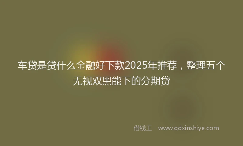 车贷是贷什么金融好下款2025年推荐，整理五个无视双黑能下的分期贷