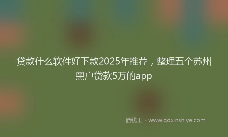 贷款什么软件好下款2025年推荐，整理五个苏州黑户贷款5万的app