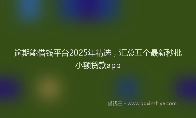 逾期能借钱平台2025年精选，汇总五个最新秒批小额贷款app