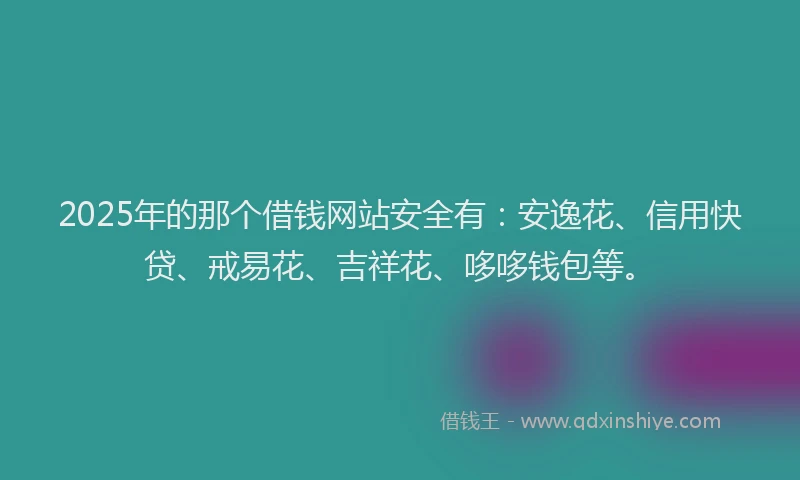 2025年的那个借钱网站安全有：安逸花、信用快贷、戒易花、吉祥花、哆哆钱包等。