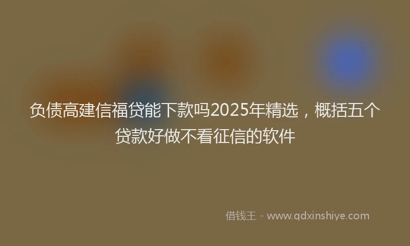 负债高建信福贷能下款吗2025年精选，概括五个贷款好做不看征信的软件
