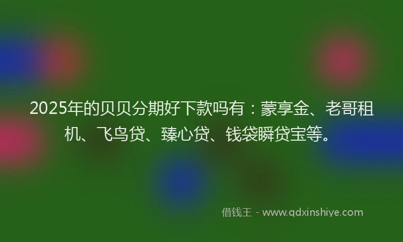 2025年的贝贝分期好下款吗有：蒙享金、老哥租机、飞鸟贷、臻心贷、钱袋瞬贷宝等。