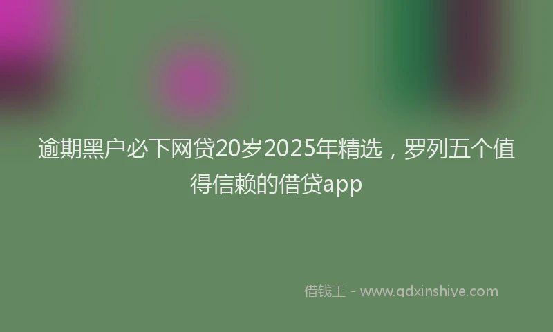 逾期黑户必下网贷20岁2025年精选，罗列五个值得信赖的借贷app