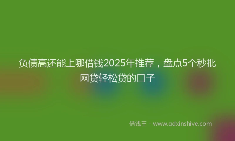 负债高还能上哪借钱2025年推荐，盘点5个秒批网贷轻松贷的口子