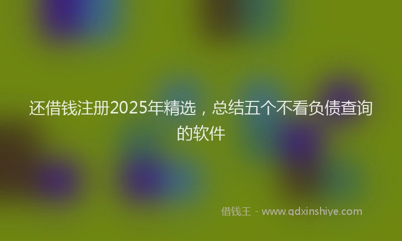 还借钱注册2025年精选，总结五个不看负债查询的软件