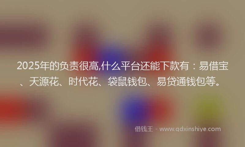 2025年的负责很高,什么平台还能下款有：易借宝、天源花、时代花、袋鼠钱包、易贷通钱包等。