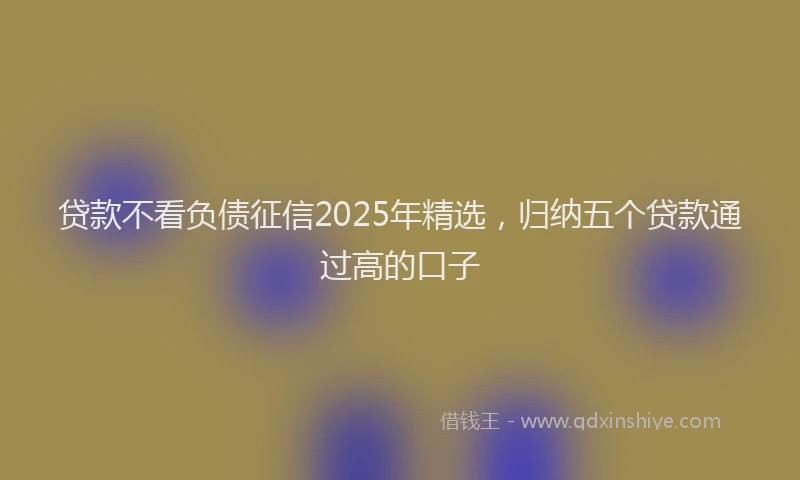 贷款不看负债征信2025年精选，归纳五个贷款通过高的口子