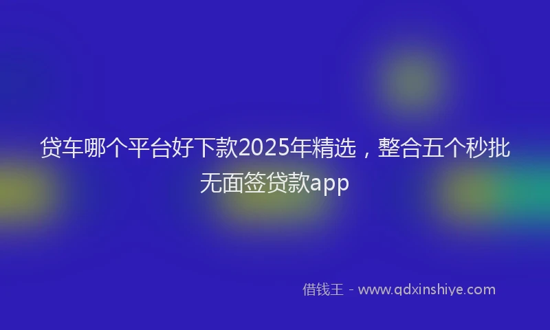 贷车哪个平台好下款2025年精选，整合五个秒批无面签贷款app