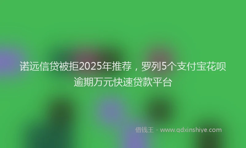 诺远信贷被拒2025年推荐，罗列5个支付宝花呗逾期万元快速贷款平台