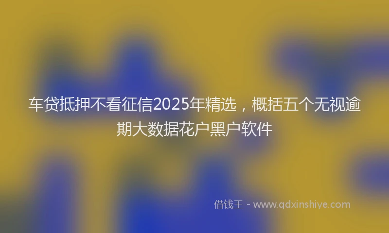 车贷抵押不看征信2025年精选，概括五个无视逾期大数据花户黑户软件