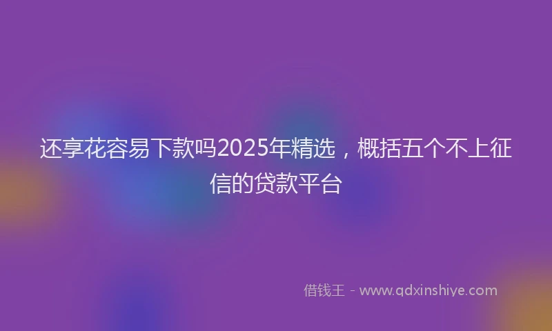 还享花容易下款吗2025年精选，概括五个不上征信的贷款平台