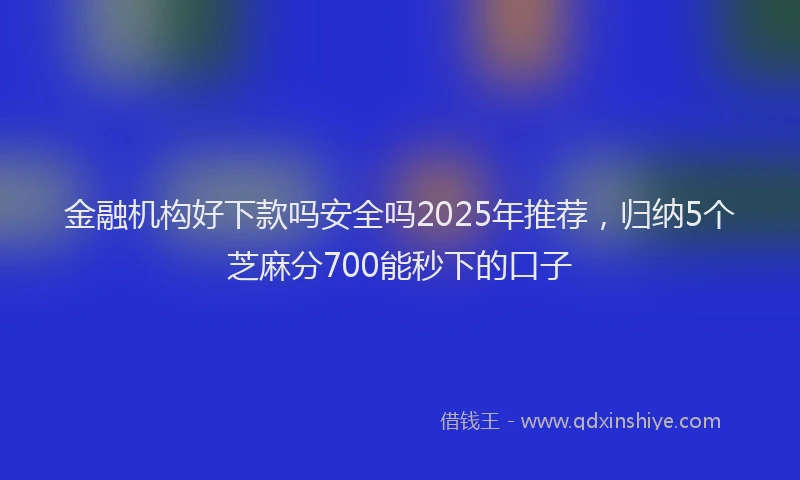 金融机构好下款吗安全吗2025年推荐，归纳5个芝麻分700能秒下的口子