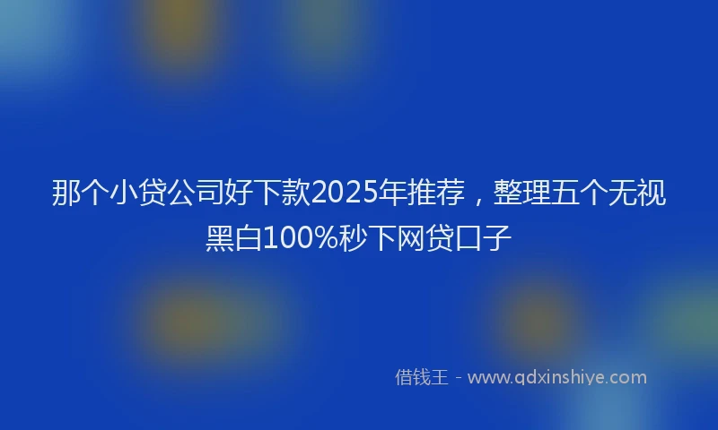 那个小贷公司好下款2025年推荐，整理五个无视黑白100%秒下网贷口子