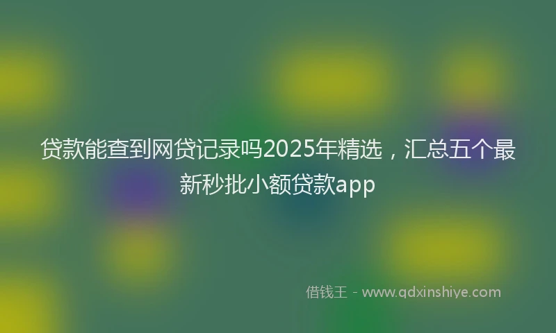 贷款能查到网贷记录吗2025年精选，汇总五个最新秒批小额贷款app