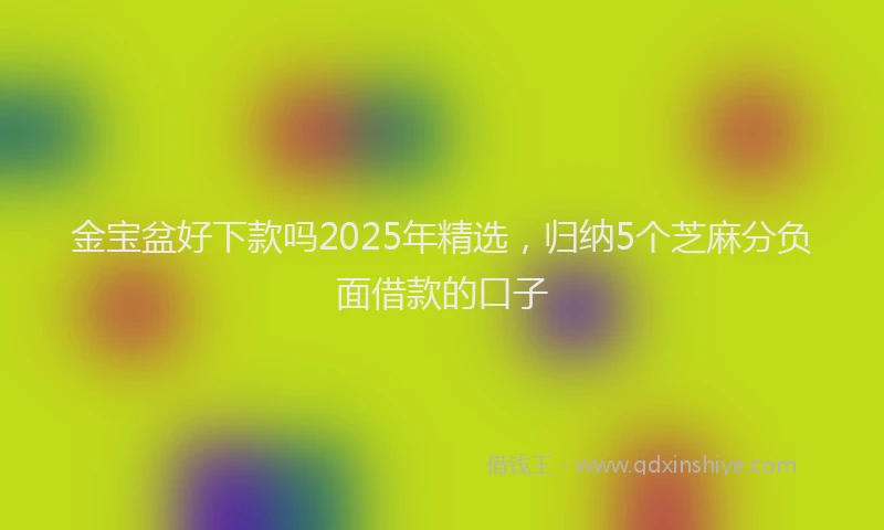 金宝盆好下款吗2025年精选，归纳5个芝麻分负面借款的口子