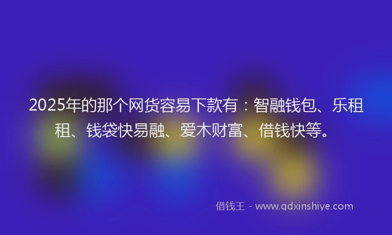 2025年的那个网货容易下款有：智融钱包、乐租租、钱袋快易融、爱木财富、借钱快等。