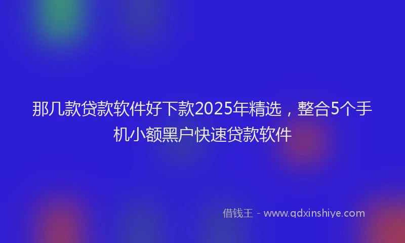 那几款贷款软件好下款2025年精选，整合5个手机小额黑户快速贷款软件
