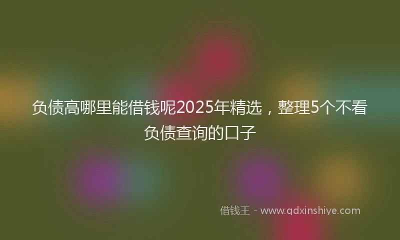 负债高哪里能借钱呢2025年精选，整理5个不看负债查询的口子