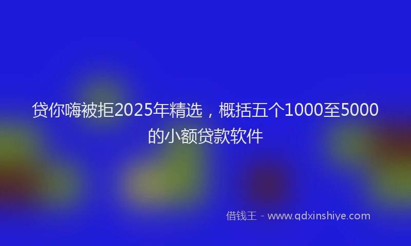 贷你嗨被拒2025年精选，概括五个1000至5000的小额贷款软件