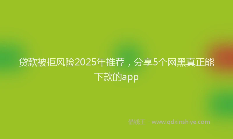 贷款被拒风险2025年推荐，分享5个网黑真正能下款的app