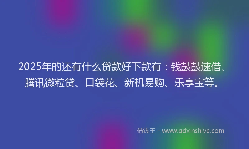 2025年的还有什么贷款好下款有：钱鼓鼓速借、腾讯微粒贷、口袋花、新机易购、乐享宝等。