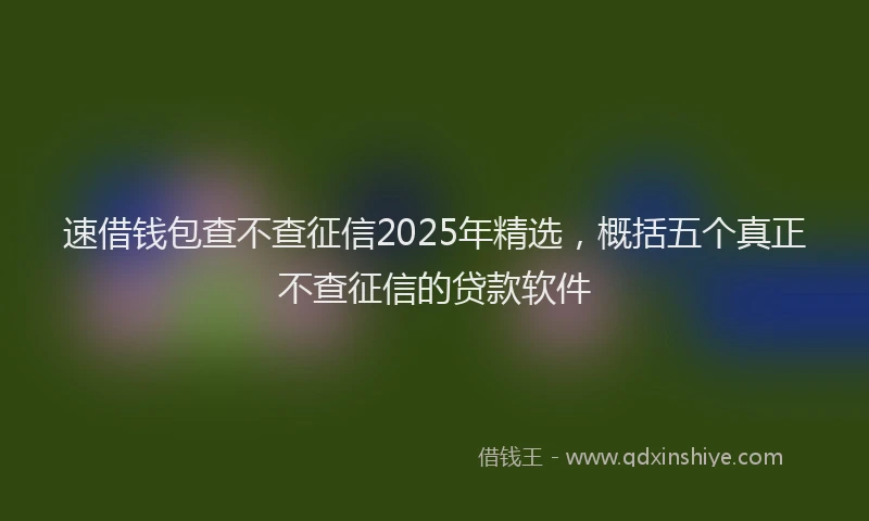 速借钱包查不查征信2025年精选，概括五个真正不查征信的贷款软件