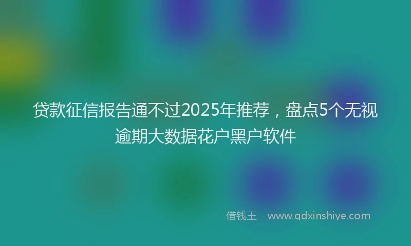 贷款征信报告通不过2025年推荐，盘点5个无视逾期大数据花户黑户软件
