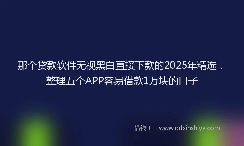 那个贷款软件无视黑白直接下款的2025年精选，整理五个APP容易借款1万块的口子