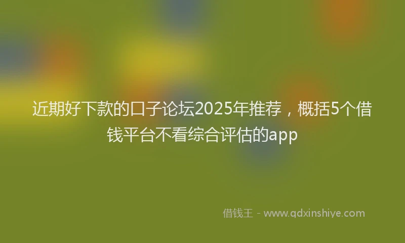 近期好下款的口子论坛2025年推荐，概括5个借钱平台不看综合评估的app
