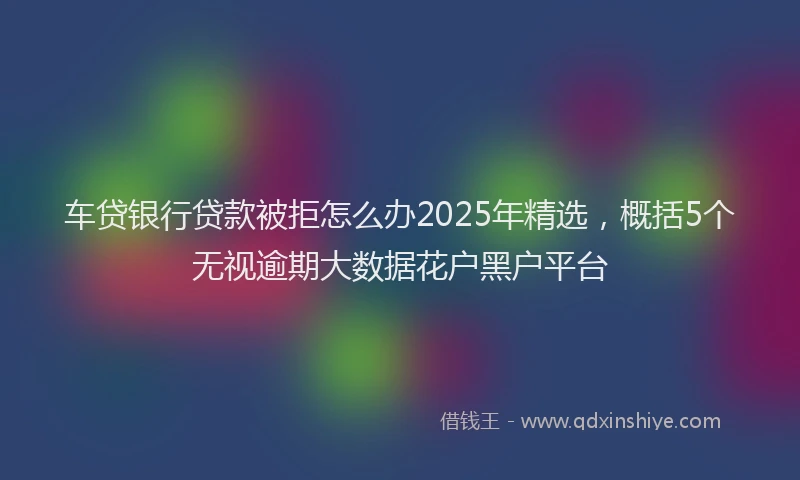 车贷银行贷款被拒怎么办2025年精选，概括5个无视逾期大数据花户黑户平台