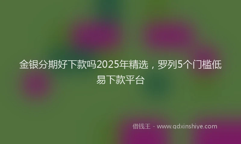 金银分期好下款吗2025年精选，罗列5个门槛低易下款平台