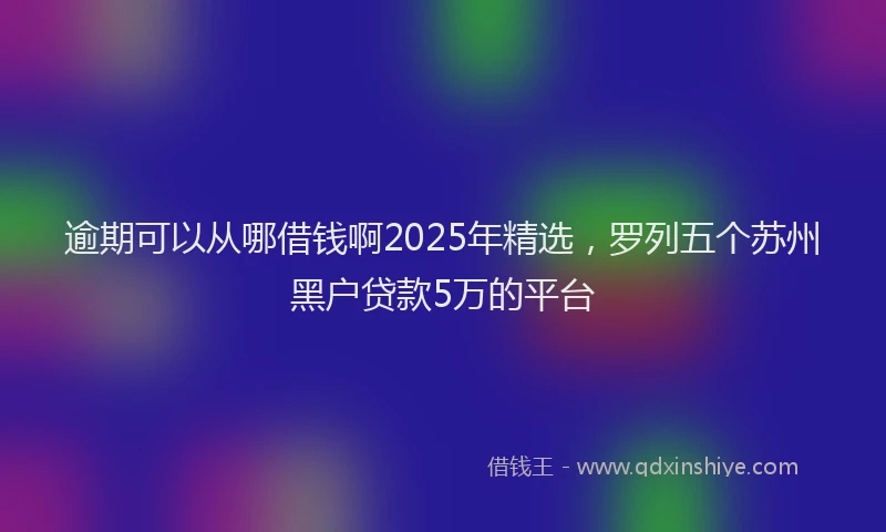 逾期可以从哪借钱啊2025年精选，罗列五个苏州黑户贷款5万的平台