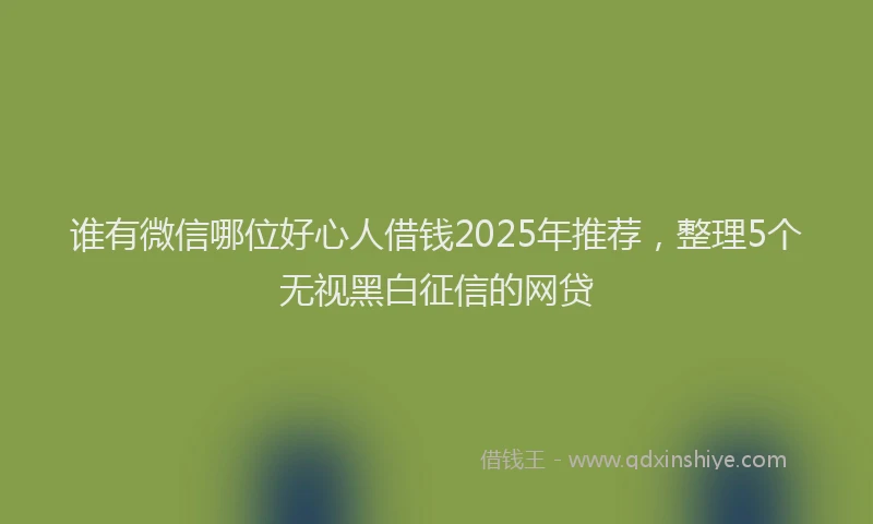 谁有微信哪位好心人借钱2025年推荐，整理5个无视黑白征信的网贷