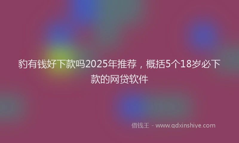 豹有钱好下款吗2025年推荐，概括5个18岁必下款的网贷软件